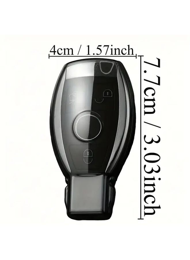 غطاء شفاف أسود من TPU لمفاتيح سيارات مرسيدس A وB وC وE وR وGLS وGLA وGLK وGLC وCLS وCLA وطرازات AMG - Image 2