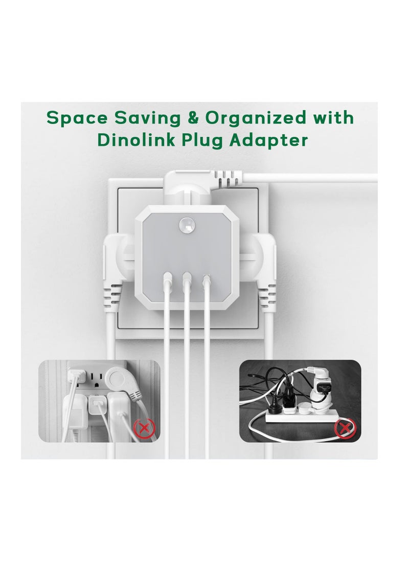 Anmi - Multi Plug Adapter with 3 USB, 4 Way 4 Plugs Socket adapter, 7-in-1 Cube Electrical Extender Outlet Adaptor with USB C Port Wall MultiPlug Charger Adaptor for Home Dorm Office Travel - Image 1