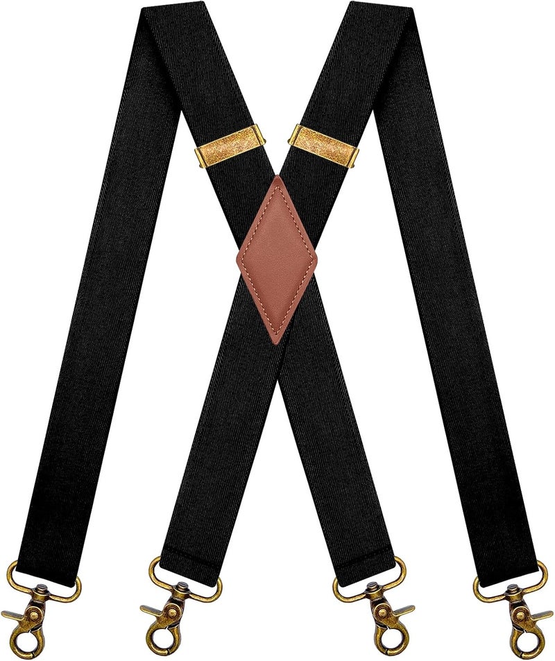 MENDENG Store Suspenders for Men Heavy Duty Swivel Hooks Retro X-Back Adjustable Brace - Image 1