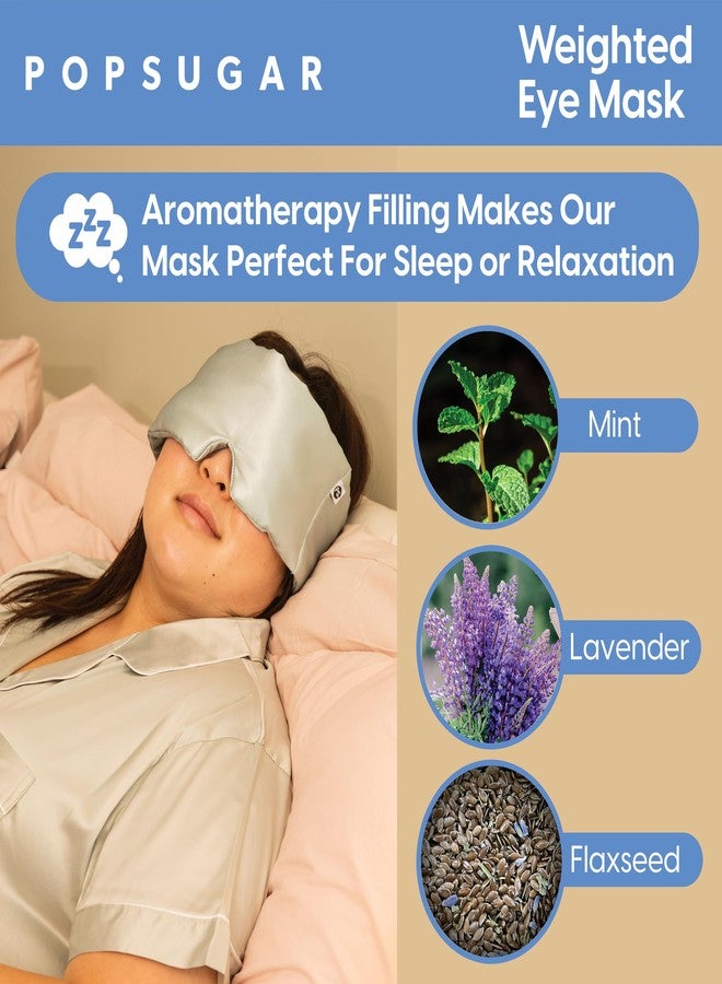 POPSUGAR Weighted Sleep Eye Mask, Light-Blocking and Silk Eye Mask for Adults and Women, Best for Sleeping and Travel, Comfortable Contoured Design - Image 3