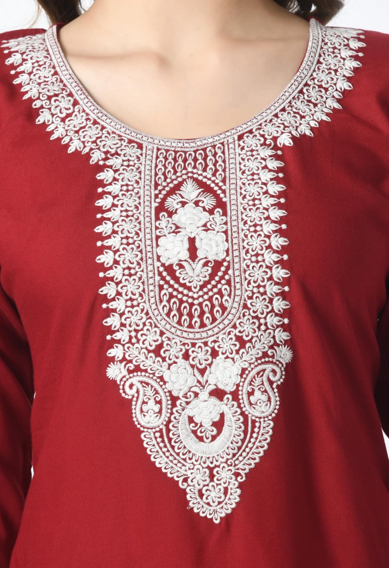 LIBOZA Store LIBOZA Short Kurti for Women – Lakhnowi Chikankari Embroidered Ladies Kurta, Stylish Girls Top, Ethnic Half Kurtas, Tunic Design Woman Kurtis - Image 4