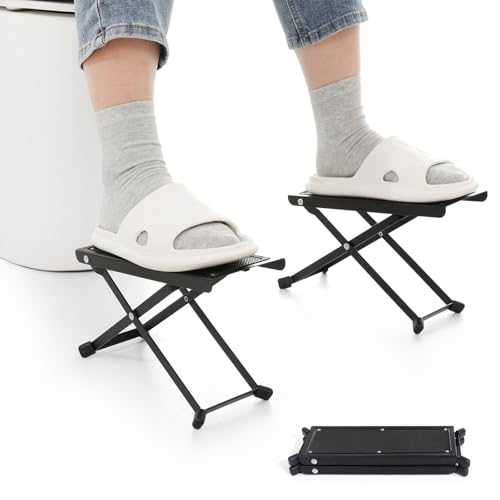 JFNoraiva Foldable Toilet Stool - Portable Travel Poop Stool for Toilet, 7" and 9" Adjustable Heights, Improve Bathroom Posture and Comfort - Image 1