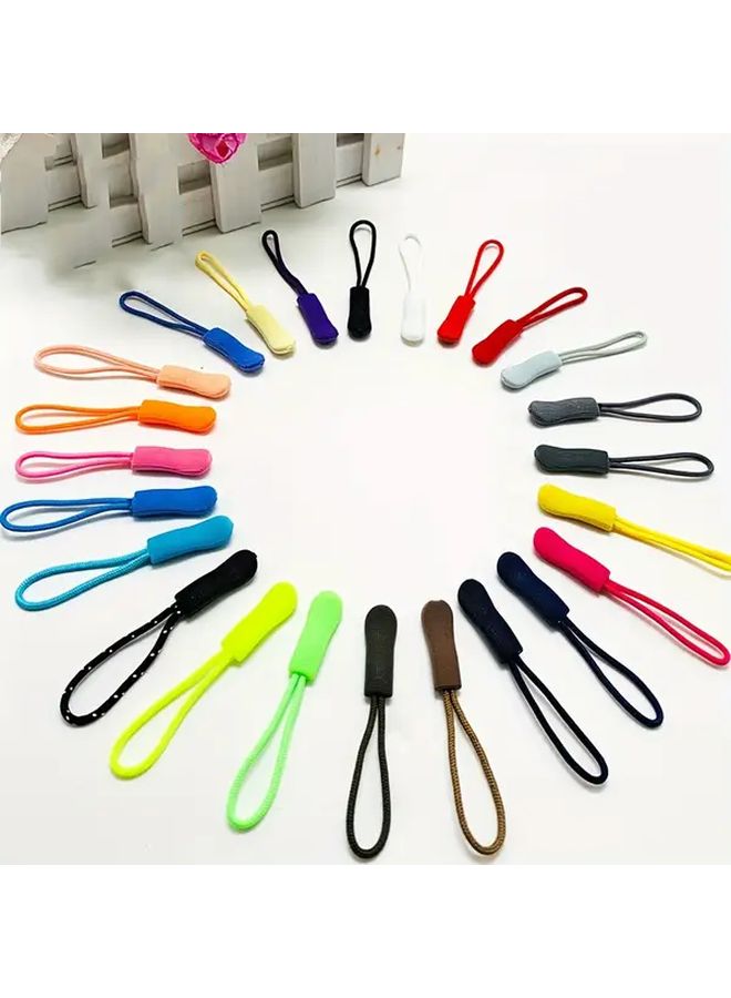 Black 50Pcs PVC Detachable Zipper Head Clothes Bag Accessories Anti Slip Rope Set - Image 2