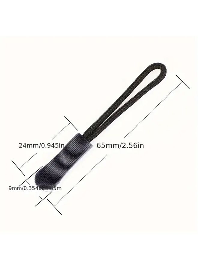 Black 50Pcs PVC Detachable Zipper Head Clothes Bag Accessories Anti Slip Rope Set - Image 3