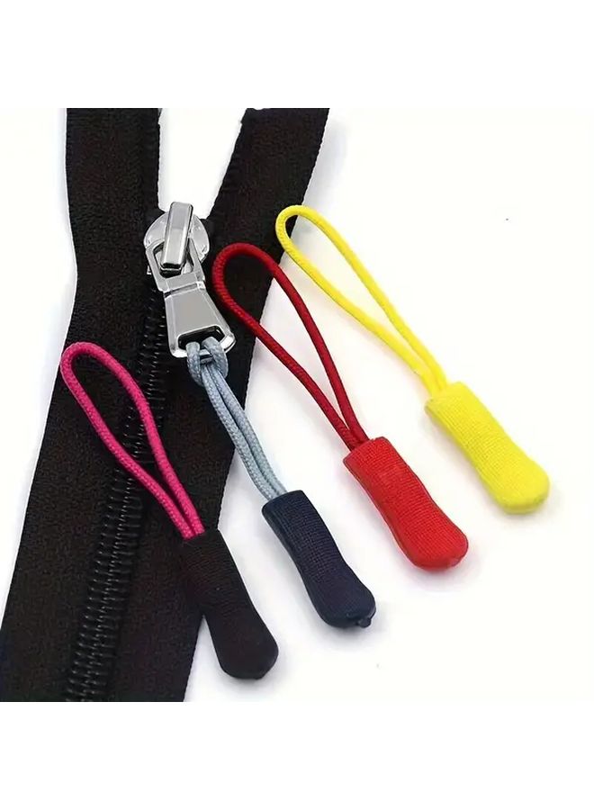 Black 50Pcs PVC Detachable Zipper Head Clothes Bag Accessories Anti Slip Rope Set - Image 5