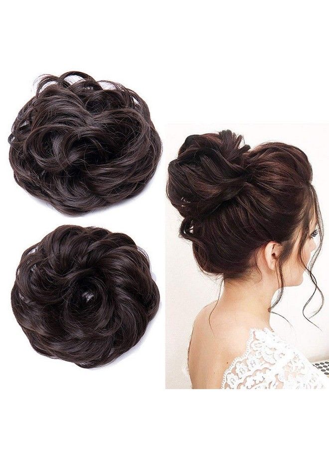 Kabello Messy Bun Juda Hair Extensions For Women And Girls Dark Brown 2 Ps Pack Of 1 - Image 2