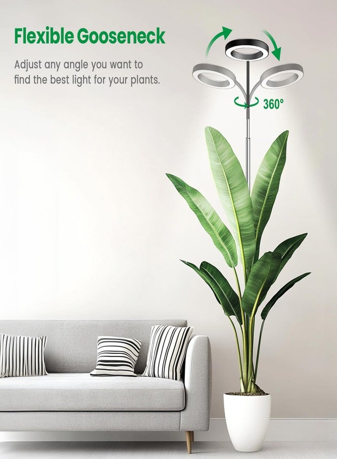 Garpsen Grow Lights for Indoor Plants, Full Spectrum 65'' Plant Light with Gooseneck, 3 Colors Modes and 5 Dimmable Levels, 6/12/16H Timer, 80 LED Height Adjustable Grow Lamp for Plants(Soil Insert) - Image 5