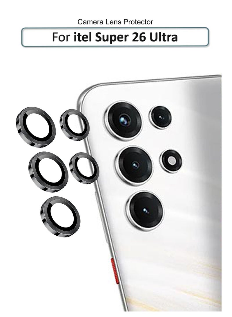 For itel Super 26 Ultra - Black Camera Lens Protector, 9H Tempered Glass, Anti-Scratch, Case Friendly, Does Not Affect Night Shots, HD Clear - Image 1