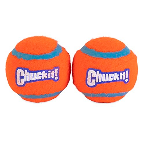 Chuckit Dog Tennis Ball Dog Toy Medium 25 Inch Diameter for dogs 2060 lbs Pack of 2 - Image 1