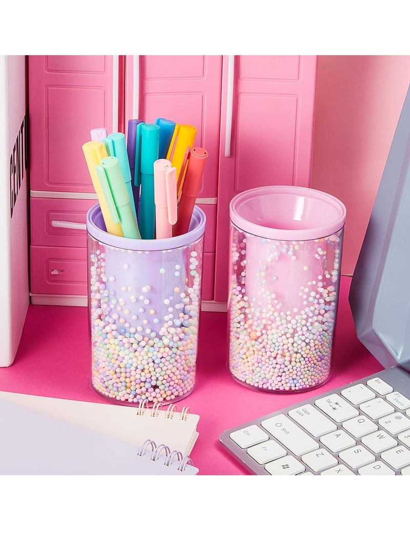Loquat 2 Piece Cute Bubble Stationery Pen Holder Desktop Organizer Ball Pencil Holder - Image 5