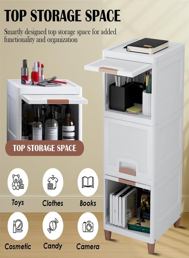 YASONIC 𝟮 𝗧𝗶𝗲𝗿 Foldable Plastic Rack for Storage/Kitchen Cupboard/Versatile and Sturdy Wardrobe for Clothes/Multipurpose Storage Organizer/Closet for Bedroom/Living Room/Laundry Room (Off White) - Image 4