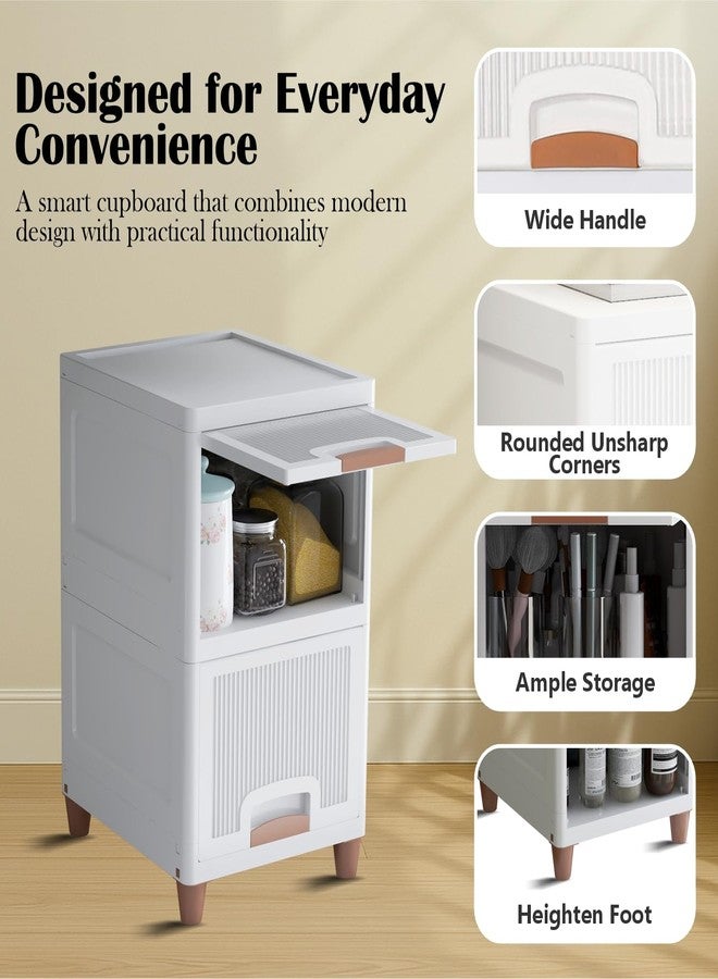 YASONIC 𝟮 𝗧𝗶𝗲𝗿 Foldable Plastic Rack for Storage/Kitchen Cupboard/Versatile and Sturdy Wardrobe for Clothes/Multipurpose Storage Organizer/Closet for Bedroom/Living Room/Laundry Room (Off White) - Image 3