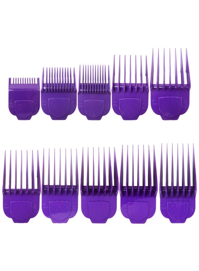 GRABOTE Updated 10pcs Magnetic Clipper Guards Guide Comb Set for Andis Master Hair Clippers Purple - Image 1
