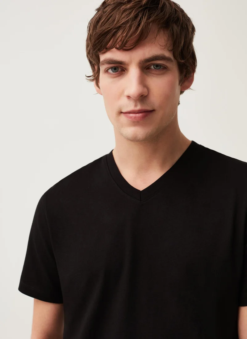 Ovs Organic cotton T-shirt with V neck