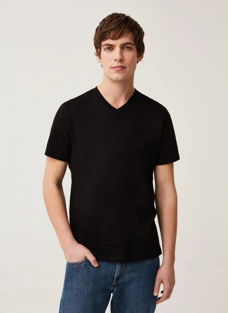 Ovs Organic cotton T-shirt with V neck