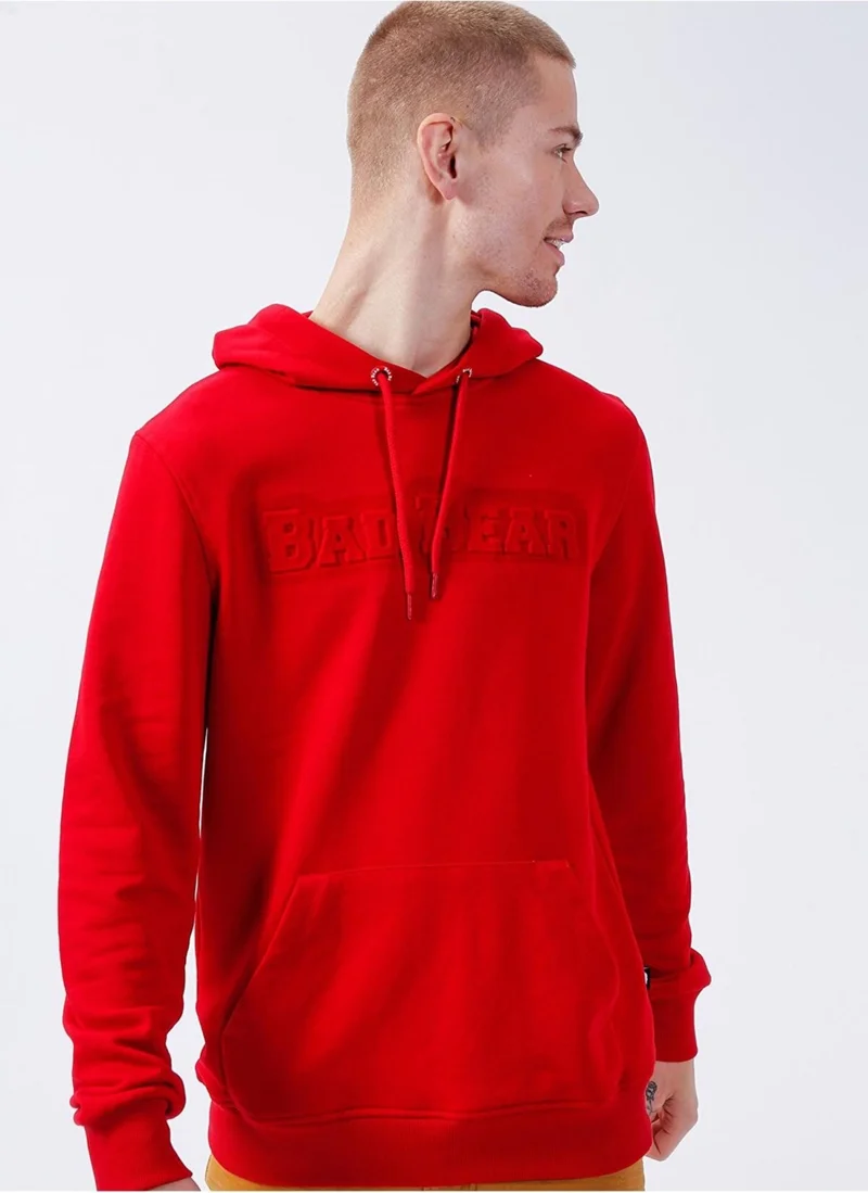 باد بير Pucker Bear Men's Red Hooded Sweatshirt