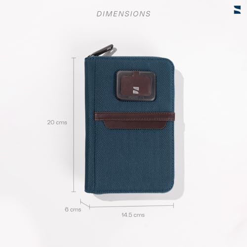 scarters Men Nylon Passport Zip Wallet | Travel Organiser | RFID Protected Passport Holder (Navy Blue) - Image 3