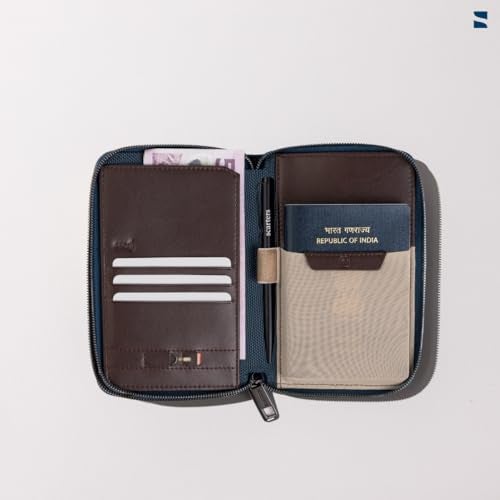 scarters Men Nylon Passport Zip Wallet | Travel Organiser | RFID Protected Passport Holder (Navy Blue) - Image 2