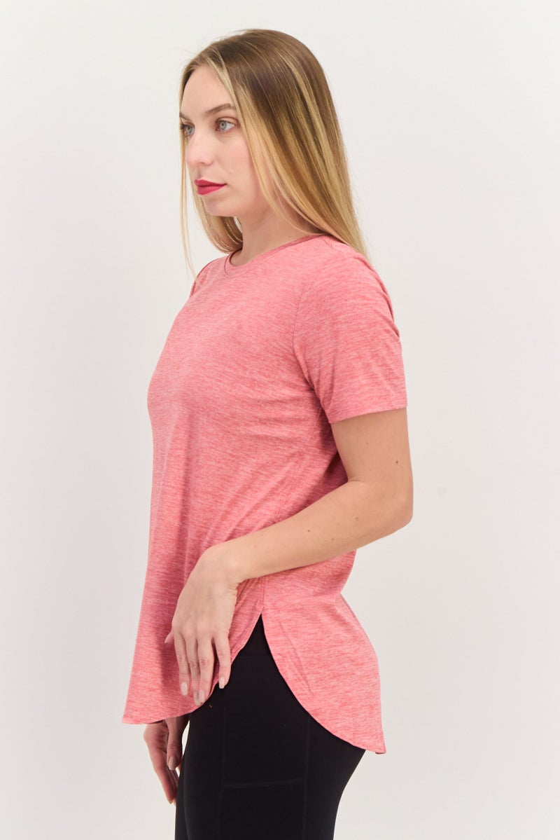 SKECHERS Women Sportswear Fit Short Sleeve Training T-Shirts, Heather Red - Image 3