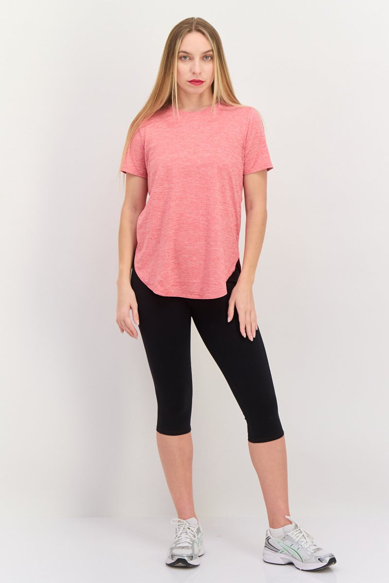 SKECHERS Women Sportswear Fit Short Sleeve Training T-Shirts, Heather Red - Image 2