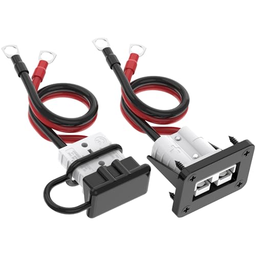 Malictele Anderson Connector 8AWG 50AMP Battery Quick ConnectDisconnect Connector 6 to 12 Gauge 125ft Battery Cable Connector 12v36V Winch Wiring Kit for Cable RV Truck Winch2 Pack - Image 1
