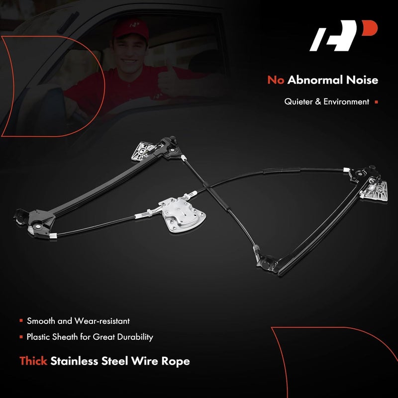 A-Premium Power Electric Window Regulator Without Motor for Porsche 911 (1999-2005) Front Right Passenger Side - Image 4