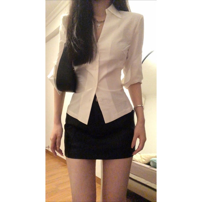 Jin Jing Guan Tu [Original Fabric] Long Sleeve Shoulder Shirt Women'S Thin Summer Sunscreen Coat Short Shirt - Image 1