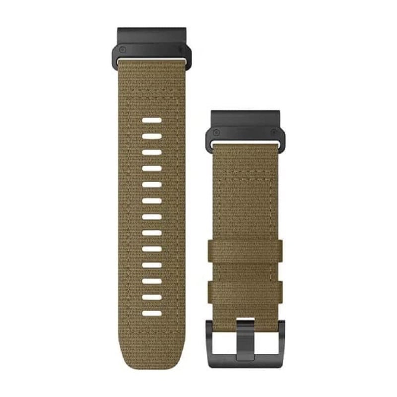 QuickFit 26mm Nylon Replacement Strap Compatible with Garmin Smartwatches â€“ Coyote Tan Watch Band (010-13010-11) - Image 1