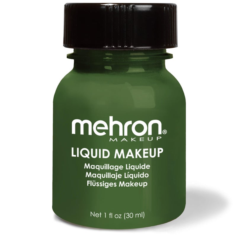 Mehron Makeup Liquid Makeup | Face Paint and Body Paint Perfect for Halloween, Cosplay I Air Brush Compatible Body Paint (1 oz) (GREEN) - Image 1