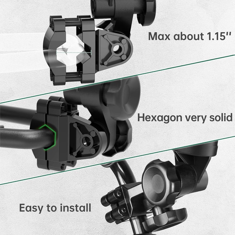 10L0L Heavy Duty Golf Push Cart Umbrella Holder - 180° Adjustable Aluminum Base for Golf Carts, Strollers, Wheelchairs & Bikes - Image 5