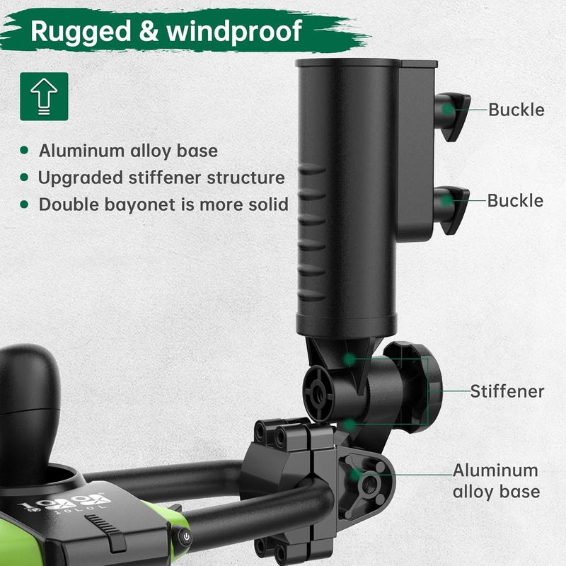 10L0L Heavy Duty Golf Push Cart Umbrella Holder - 180° Adjustable Aluminum Base for Golf Carts, Strollers, Wheelchairs & Bikes - Image 3