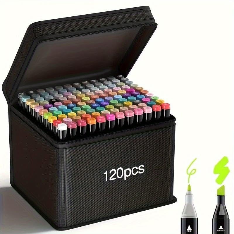 ART WALKER Acrylic Paint Marker Pen, Metallic Colors Medium Point Tip Art Markers, Marker Pen Set for Rocks, Ceramic, Glass, Wood, Fabric, Canvas, Mugs (Pack Of 1) (120 pcs) - Image 1