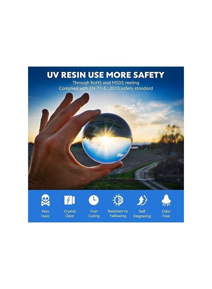 200g UV Resin – High-Quality, Clear, and Impurity-Free, Low Shrinkage, Self-Leveling and Self-Degassing Properties, Ideal for Jewelry Making, Crafts, Painting, Decorations, Keychains, and Magnets – Long-Lasting Shine and Safe for Use with UV Lamps and Sunlight - Image 2