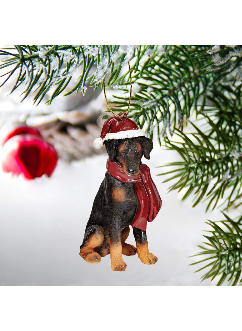 Design Toscano Design Toscano Christmas Xmas Doberman Holiday Dog Ornaments  - Image 2