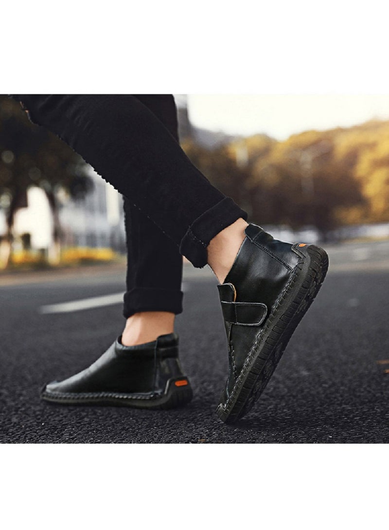 Loquat Winter Men's Handmade Casual High Top British Warm Short Boots  - Image 2