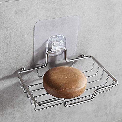 HOKIPO Magic Sticker Series Self Adhesive Stainless Steel Soap Stands for Bathroom Wall - Pack of 1 (Model - NWAR3153) - Image 1