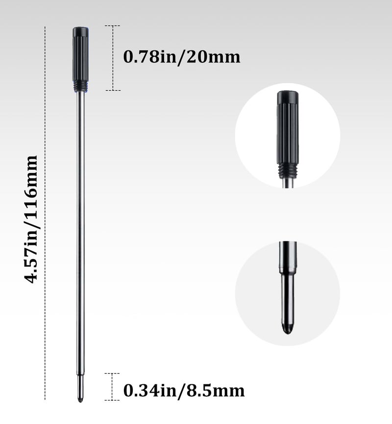 ChaoQ Black Ink Refills (10pcs), Replaceable Pens Refills, 1mm Medium Tip - Black - Image 2