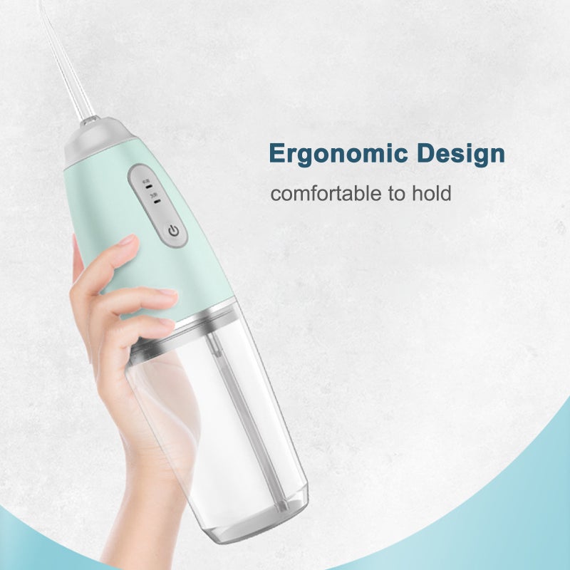 Portable Water Flosser Oral Irrigator with 3 Modes 230ML Water Tank for Teeth Cleaning 4 Different Nozzle Heads IPX7 Waterproof USB Rechargeable Electric Water Flossing Device - Image 3