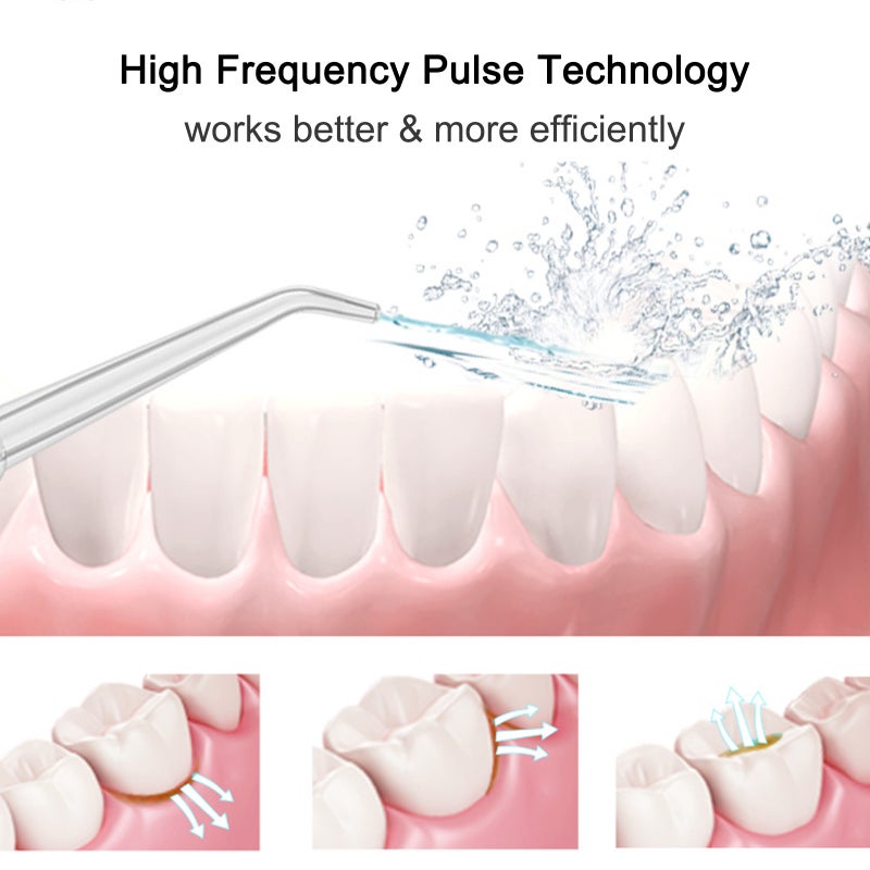 Portable Water Flosser Oral Irrigator with 3 Modes 230ML Water Tank for Teeth Cleaning 4 Different Nozzle Heads IPX7 Waterproof USB Rechargeable Electric Water Flossing Device - Image 4