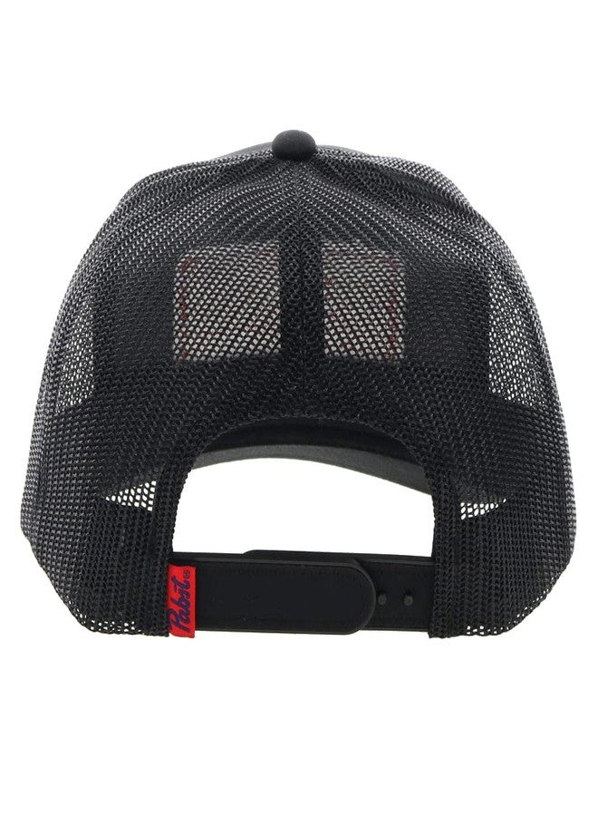 HOOEY Officially Licensed Pabst Blue Ribbon One Size Fits All Adjustable Snapback Hat for Men and Women Mesh Back Trucker Hat (Black/White/Red) - Image 2