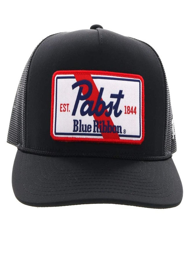 HOOEY Officially Licensed Pabst Blue Ribbon One Size Fits All Adjustable Snapback Hat for Men and Women Mesh Back Trucker Hat (Black/White/Red) - Image 4