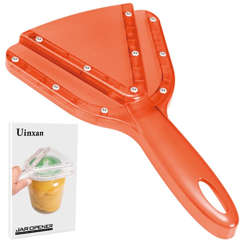 Uinxan Jar Opener for Weak Hand & Seniors with Arthritis,Easy Twist Off Bottle Caps,Patent | Unique Kitchen Gadgets, Christmas Gifts for Elderly/Women/Men (Orange) - Image 1