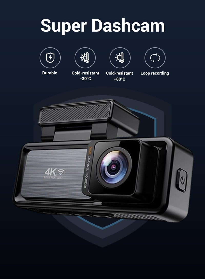 AL RAID Dash Cam 4K Ultra HD 3.2Inch IPS 1080P Rear Car Road Camera  with 32GB card Night Vision Wi-Fi App Control 24H Parking Monitor Video Recorder - Image 2