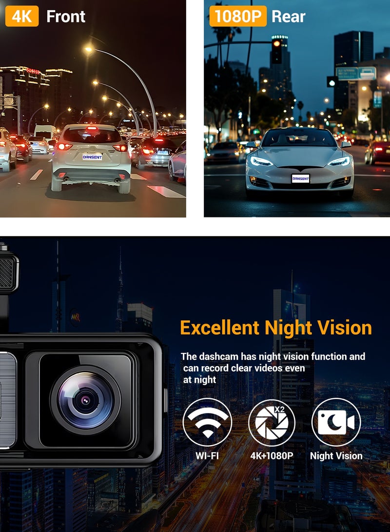 AL RAID Dash Cam 4K Ultra HD 3.2Inch IPS 1080P Rear Car Road Camera  with 32GB card Night Vision Wi-Fi App Control 24H Parking Monitor Video Recorder - Image 4