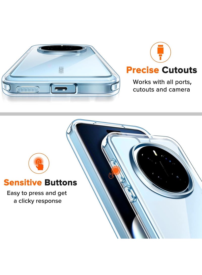 For Honor Magic 7 Pro Case, TPU Bumper + PC Hard Plate Clear Back Cover, Shockproof Protection Mobile Phone Case, Anti-Yellowing Slim Fit Protective Casing (Transparent) - Image 4