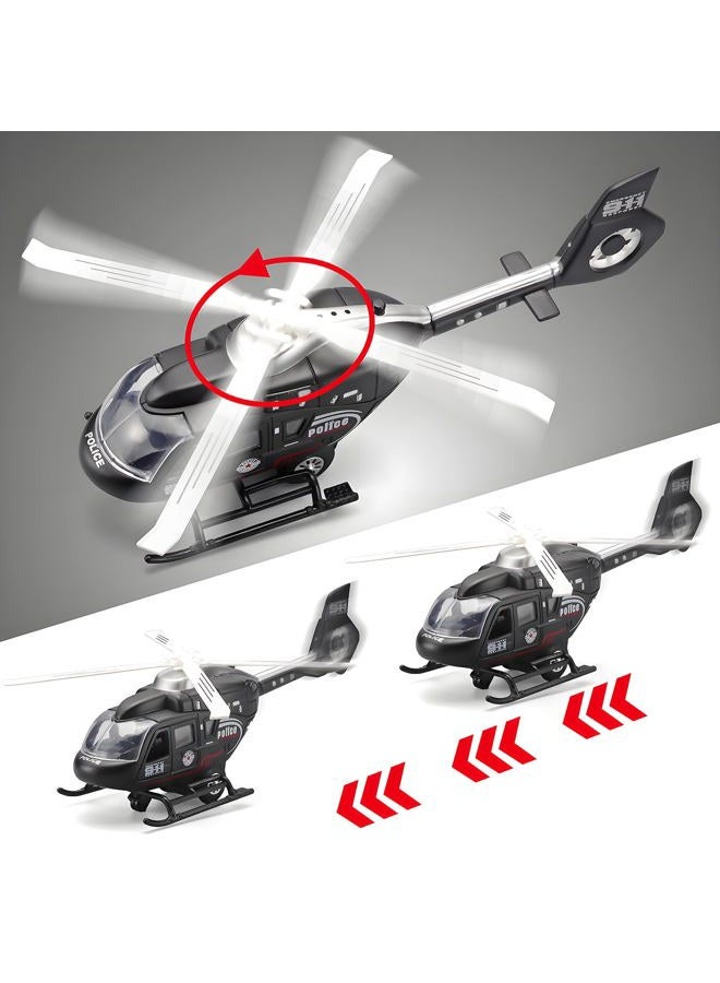 NOVAFUSION Kids Diecast Military Helicopter Model Kit, Pull Back Toy with Lights, Sound and Rotatable Propeller, Helicopter Toys for Boys Age 4-7 (Black) - Image 5