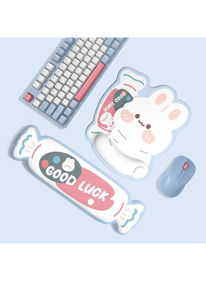 Mouse and Keyboard Wrist Rest Support Cushion Set for Computer, Laptop, Office Work, Computer Gaming - Massage Hole Design - Easy Typing Wrist Pain Relief - Image 1