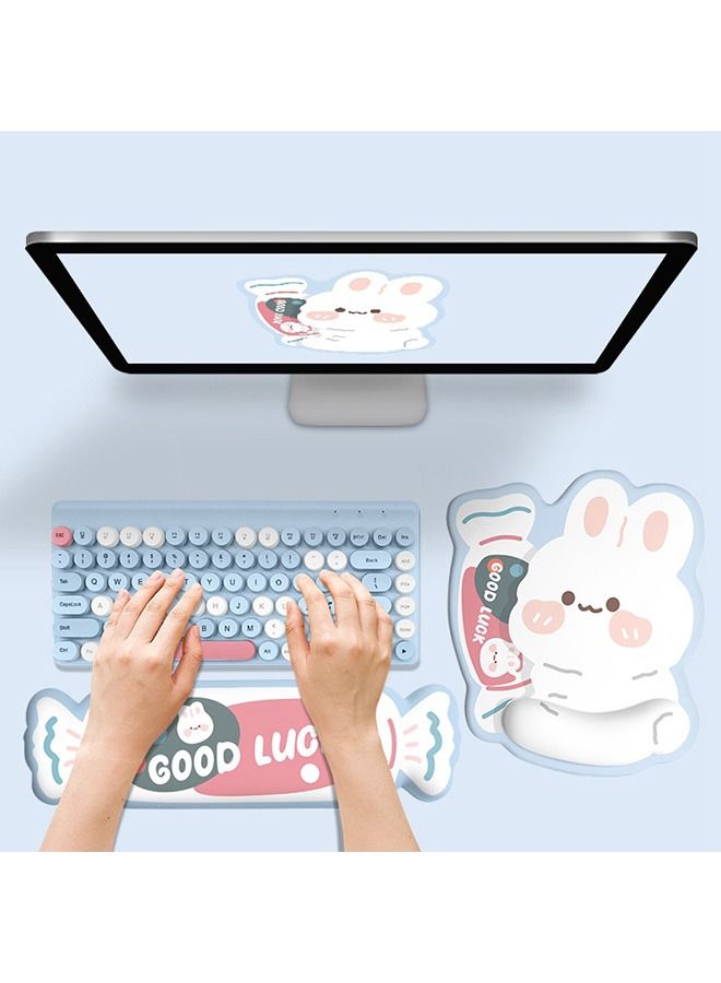 Mouse and Keyboard Wrist Rest Support Cushion Set for Computer, Laptop, Office Work, Computer Gaming - Massage Hole Design - Easy Typing Wrist Pain Relief - Image 2