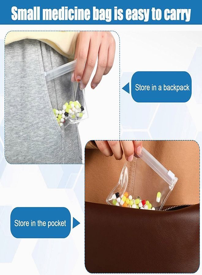NIBEMINENT Pill Pouch Bags, Zippered Reusable Baggies Clear Plastic Bags Self Sealing Travel Medicine Organizer Storage with Slide Lock for Cod Liver Oil, Pills, and Small Items 24Pcs  - Image 3