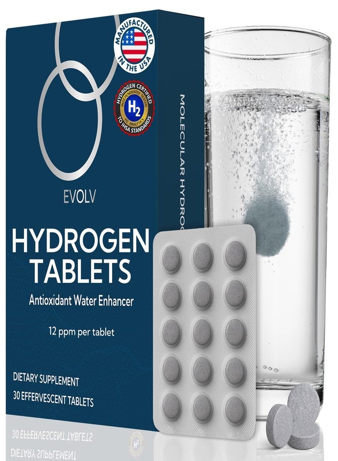 EVOLV Hydrogen Water Tablets – 12 PPM Molecular Hydrogen for Hydrogen-Rich Drinking Water - Powerful Antioxidant Support, Boost Hydration & Immunity with Elemental Magnesium & Calcium - 30 Tablets - Image 1